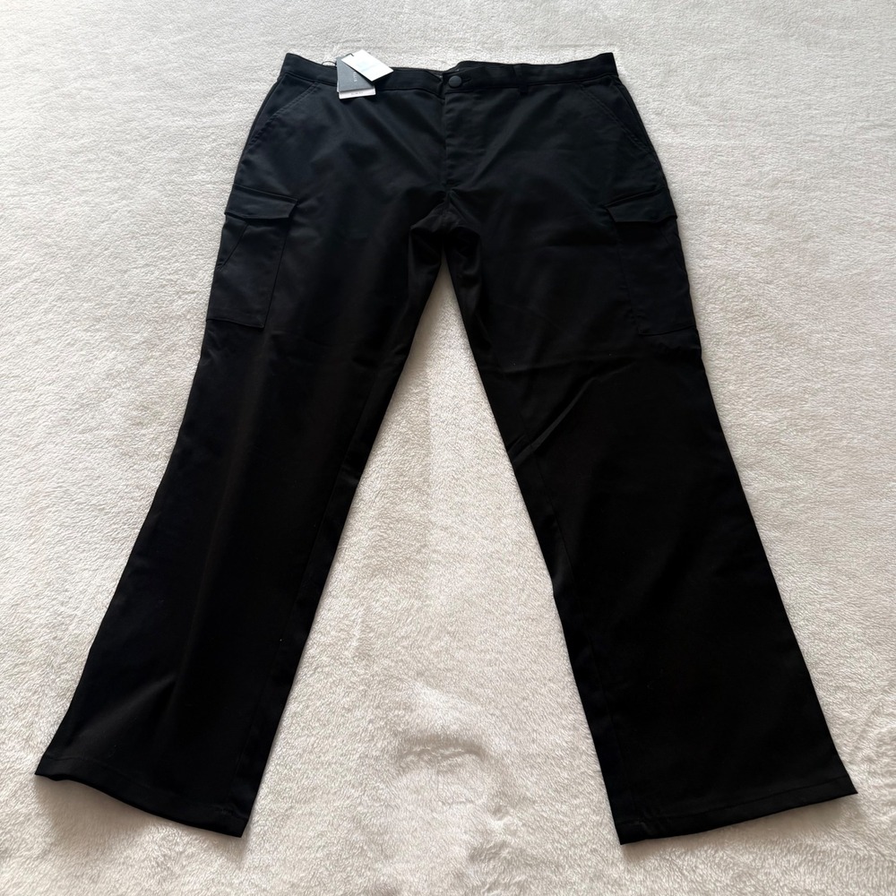 Perry Ellis Slim‎ Fit Cargo Pants Black 36x30 Tech Stretch NWT Caviar